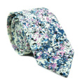 Mens Floral Printing Wedding Skinny Cotton Ties